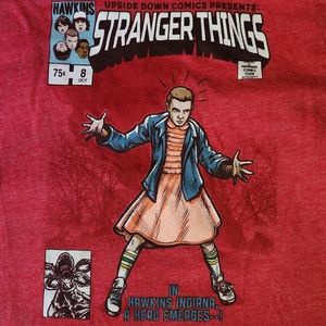 Netflix Stranger Things Unisex Size M Comic Book Red Graphic Tee T-Shirt TV Show